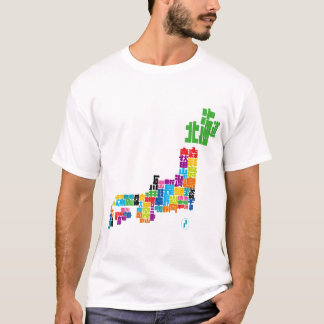 T-SHIRT 漢字で構成された日本地図
