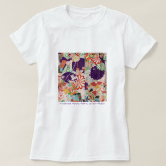 T-SHIRT 紫の綺麗な伝統的着物生地のTシャツ
