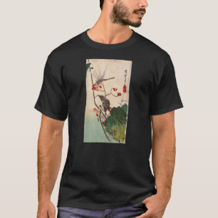 T-shirt 花にトンボ, libellule de 広重 et fleur, Hiroshige,