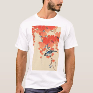 T-shirt 赤 い 蔦 鳥, 古 邨 Oiseau sur Red Ivy, Koson, Ukiyo-e