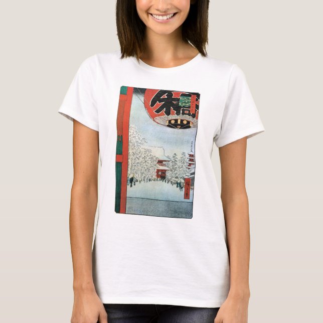 T-shirt 雪の浅草, neige de 広重 dans Asakusa, Hiroshige Ukiyoe (Devant)