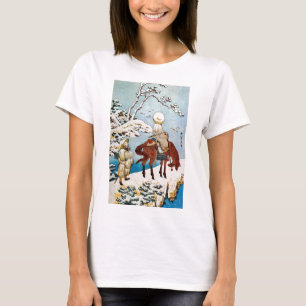 T-shirt 雪 の 旅 人, 北 Voyageurs en Neige, Hokusai, Ukiyo-e
