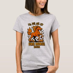 T-shirt 马到成功 – Style de bande dessinée Cheval de feu Nouve