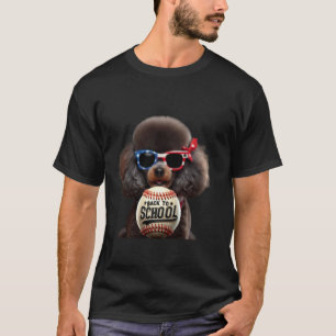 T-shirt 01 Caniche Miniature Baseball Retour À L'École Bal