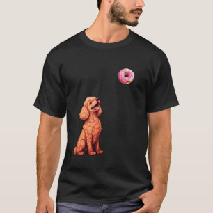 T-shirt 01 Caniche regardant un beignet, Caniche drôle