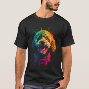 T-shirt 01 Design Tête De Caniche Avec Un Chien Dessus