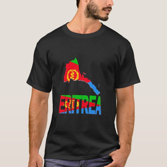 T-shirt 06256 Eritrea Map Eritrean Flag Africa (Devant)