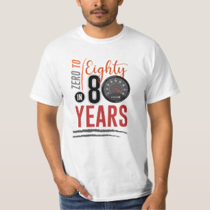 T-shirt 0 à 80 en 80 ans fête d'anniversaire
