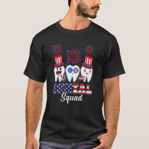 T-shirt 0 Équipe Dentaire Dentiste Hygiéniste Drapeau État