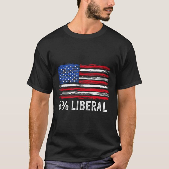 T-shirt 0% Liberal Zero Percent Anti Liberal Republican Ta (Devant)