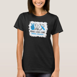 T-shirt 0 Paix Amour Cure Ruban Bleu Gris Sensibilisation
