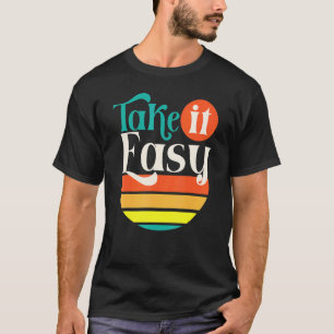 T-shirt 0 Rétro Prenez-le Facile Santé Mentale Positive Mo
