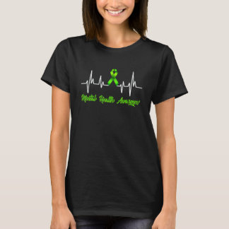 T-shirt 0 Ruban Vert Battement de coeur Sensibilisation à