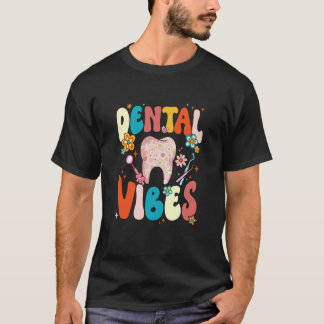T-shirt 0 Vibes Dentaires Rétro Fun Fun Dentiste Hygiénist