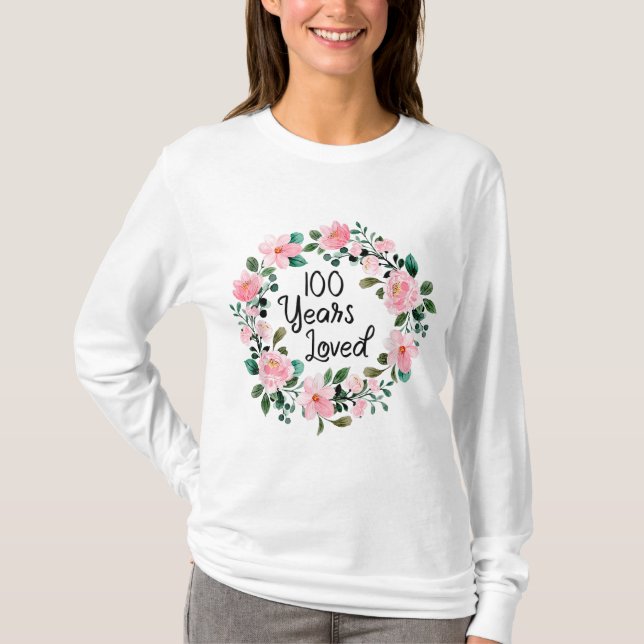 T-shirt 100 ans Hommes aimés Femmes 100 ans Cool 100e (Devant)
