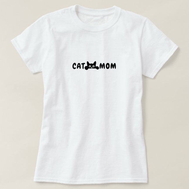 T-shirt 100% coton Cat Maman, Black Cat Graphic (Design devant)