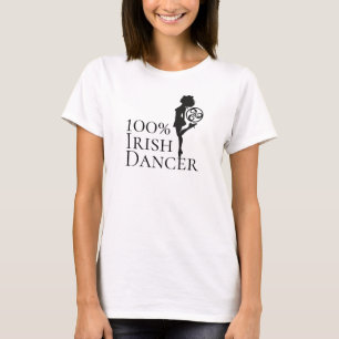 T-shirt 100% Danseur Irlandais Chaussure Dur Noir et Blanc