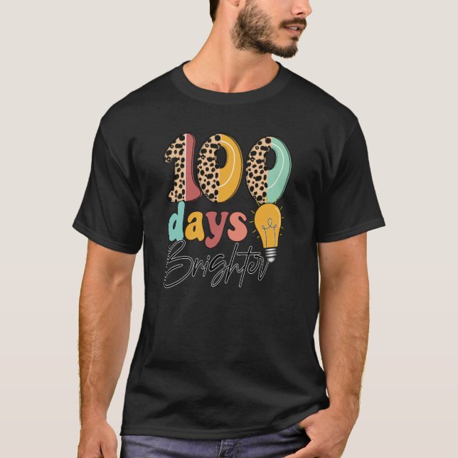T-shirt 100 Days Brighter Fun Leopard Balloons (Devant)