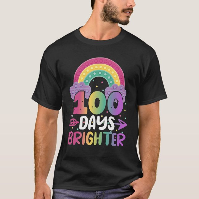 T-shirt 100 Days brighter Kindergarten Toddler Boy Girl (Devant)