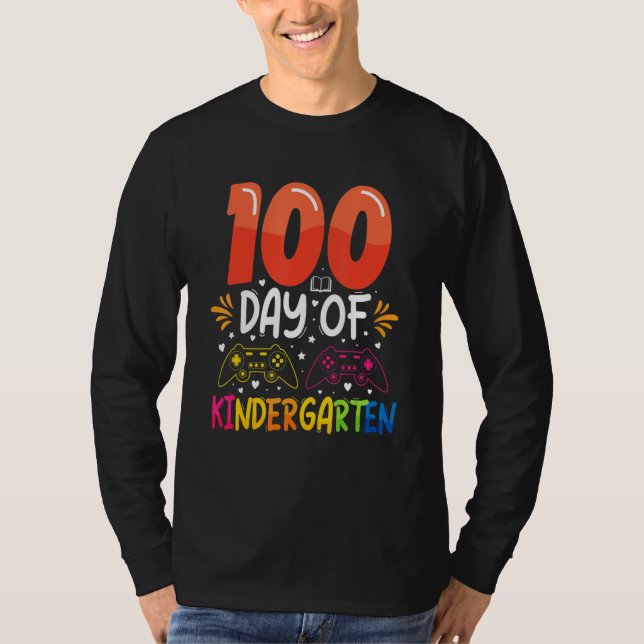 T-shirt 100 Days Of Kindergarten  Student Teacher (Devant)