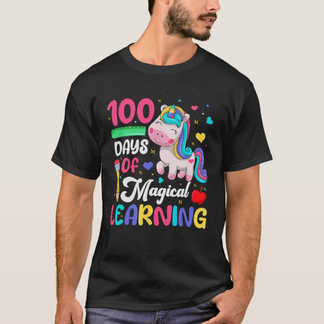 T-shirt 100 Days Of Magical Learning 100th Day Of School U (Devant)