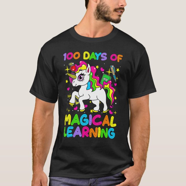 T-shirt 100 Days Of Magical Learning 100th Day Of School U (Devant)
