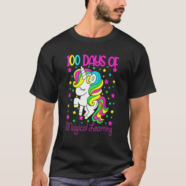 T-shirt 100 Days Of Magical Learning Happy 100 Days Of Sch (Devant)
