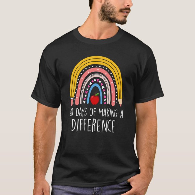 T-shirt 100 Days of Making a Difference Rainbow 100th Day  (Devant)