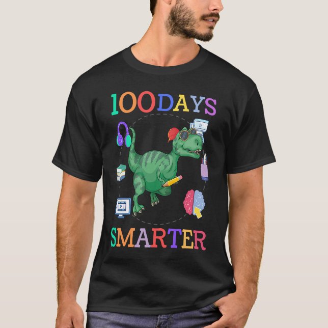 T-shirt 100 days of school dinosaur boys kids 100th day ki (Devant)