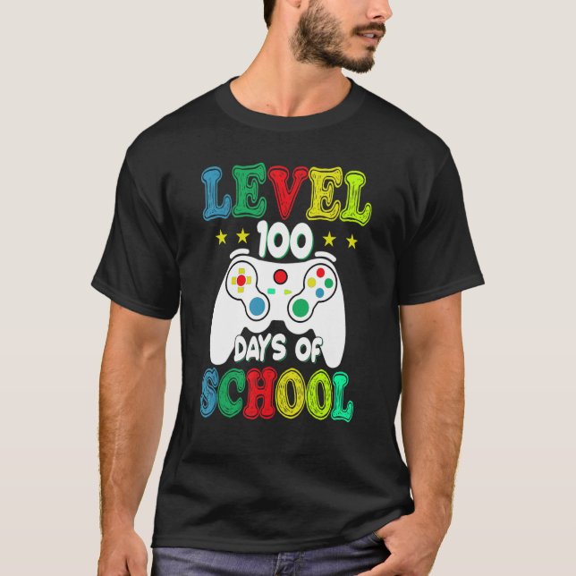 T-shirt 100 Days of School Level Unlocked Video Games Game (Devant)