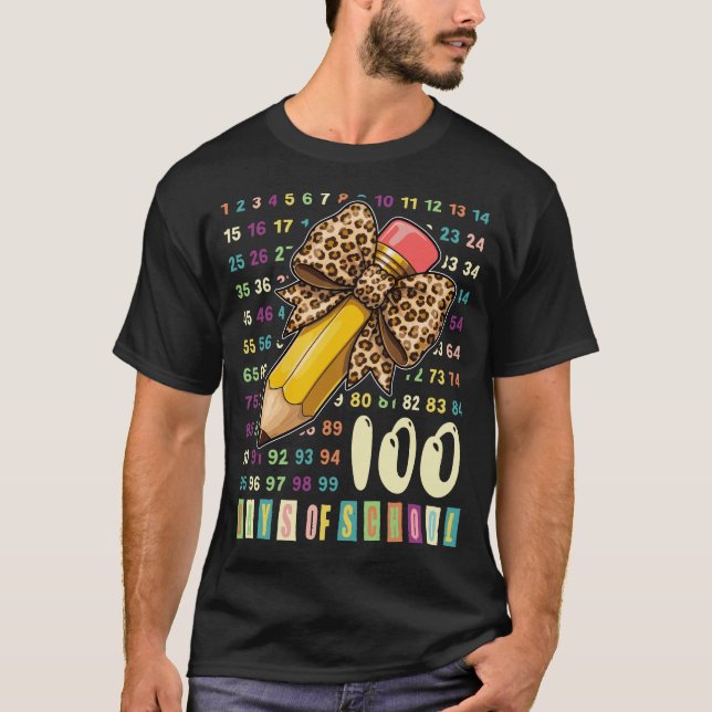 T-shirt 100 Days of School Math Teachers Girls Counting  (Devant)