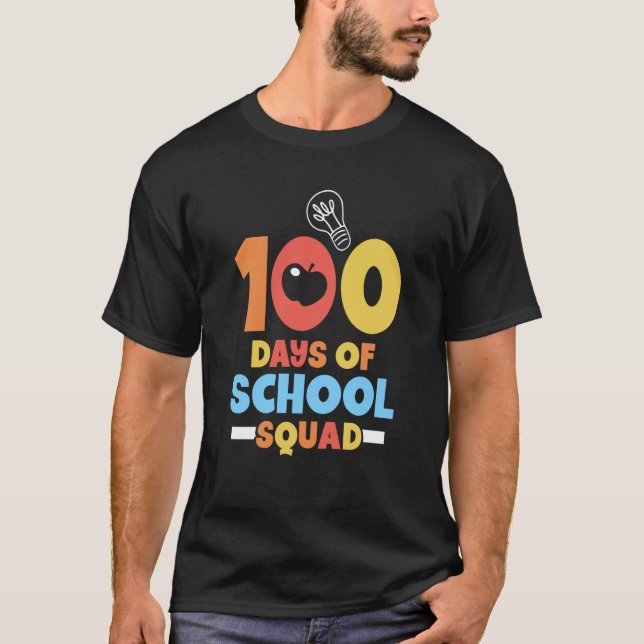 T-shirt 100 Days Of School Squad Cute Class Pupil Kids (Devant)