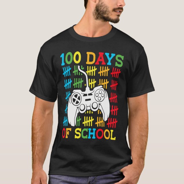 T-shirt 100 Days of School Video Games Controller Gaming K (Devant)