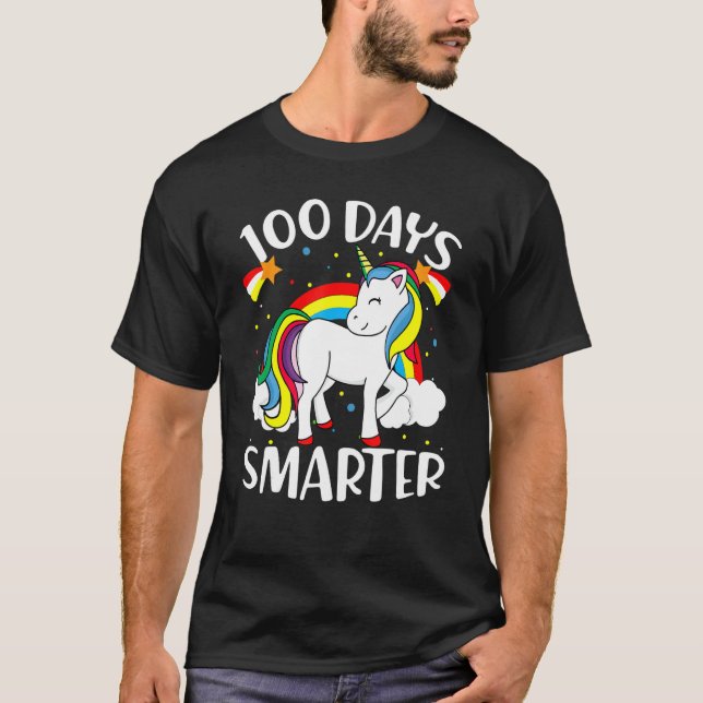 T-shirt 100 Days Smarter Happy 100th Day Of School Cute Un (Devant)