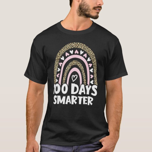 T-shirt 100 Days Smarter Happy 100th Day Of School Rainbow (Devant)
