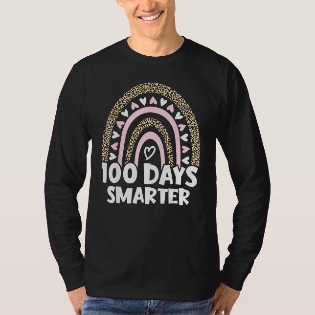 T-shirt 100 Days Smarter Happy 100th Day Of School Rainbow (Devant)