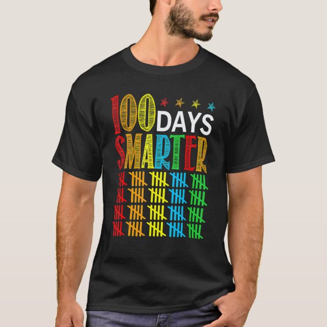 T-shirt 100 Days Smarter Happy 100th Day Of School Student (Devant)