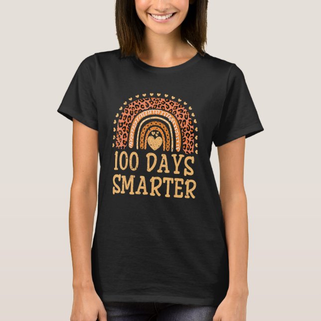 T-shirt 100 Days Smarter Leopard Teacher 100th Day Of Scho (Devant)