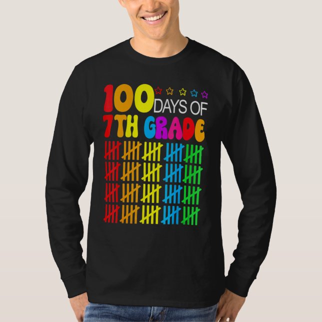 T-shirt 100 Days Smarter Seventh Grade 100th Day Of School (Devant)