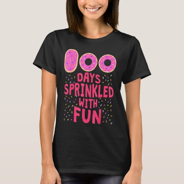 T-shirt 100 Days Sprinkled With Fun 100th Day Cute Donut G (Devant)
