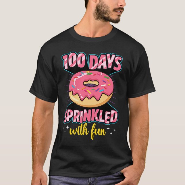 T-shirt 100 Days Sprinkled With Fun School Sprinkled Donut (Devant)