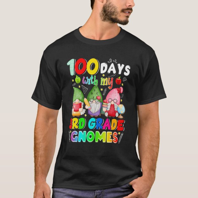 T-shirt 100 Days With My 3rd Grade Gnomies Gnome 100th Day (Devant)