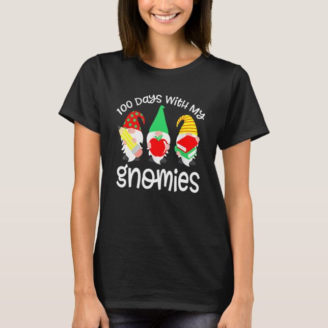 T-shirt 100 Days With My Gnomies Gnome 100th Day Of School (Devant)