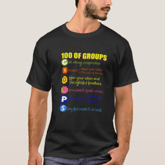 T-shirt 100 Des groupes Drôle 100 jours de tenue scolaire 