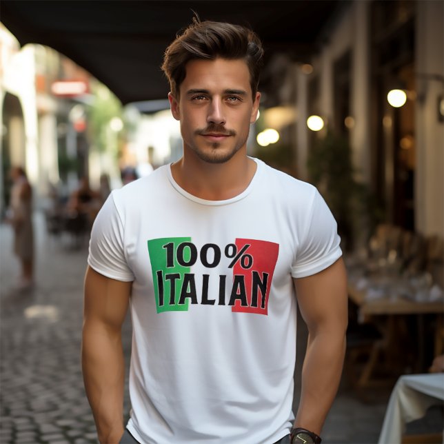 T-shirt 100% italien Drapeau italien drôle (100% Italian
Italian Flag Funny White Tee
for Men)