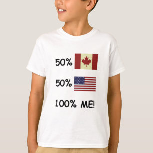 T-shirt 100% JE Canadien/Américain
