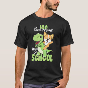 T-shirt 100 Journées Géniales D'école Corgi Trex 100 Jours