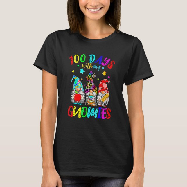 T-shirt 100 Jours Avec Mes Gnomies Joyeux 100E Jour D'Écol (Devant)