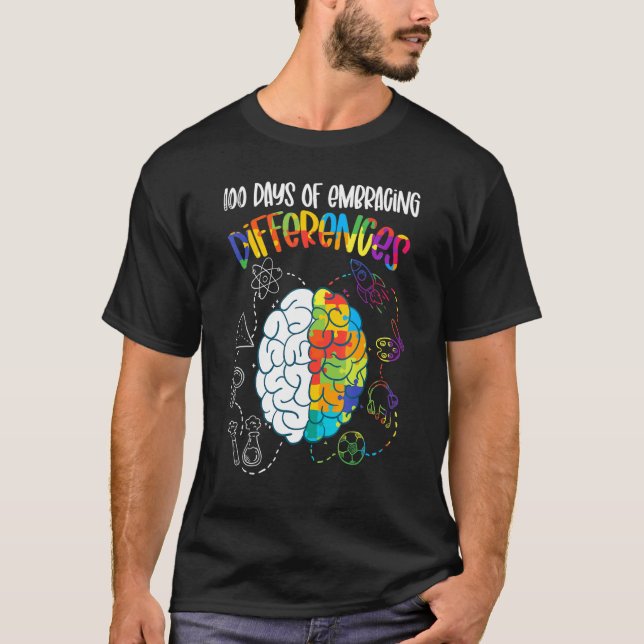 T-shirt 100 jours d'acceptation des différences, professeu (Devant)