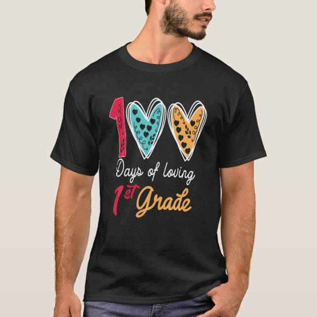 T-shirt 100 Jours D'Amour 1Ème Année 100Ème Jour De L'Écol (Devant)